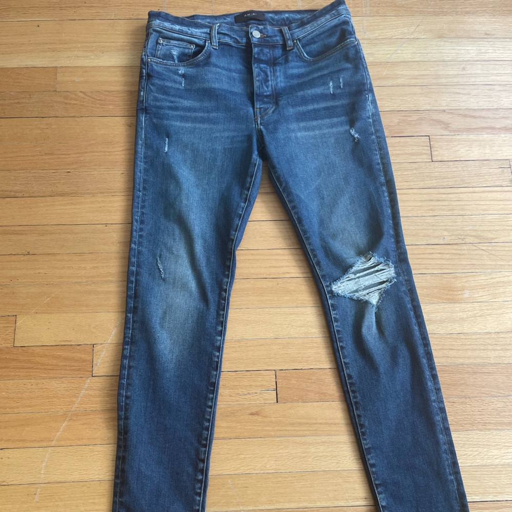 Amiri Indigo Broken Jeans